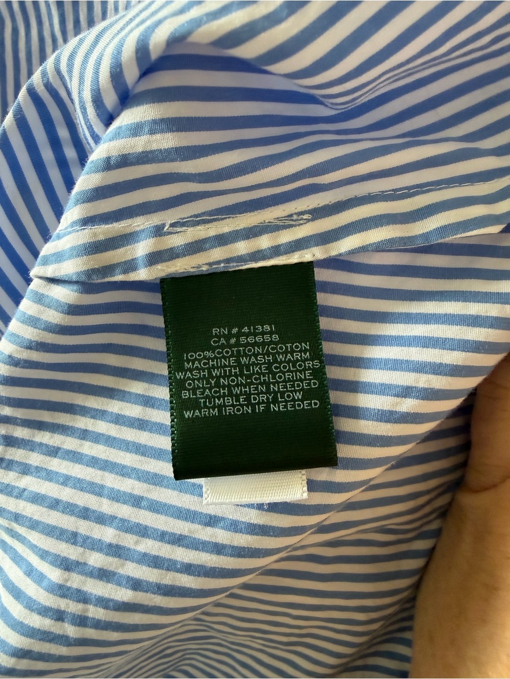 Ralph Lauren Blue & White Striped One-Shoulder Ruffle Top - Picture 4 of 4